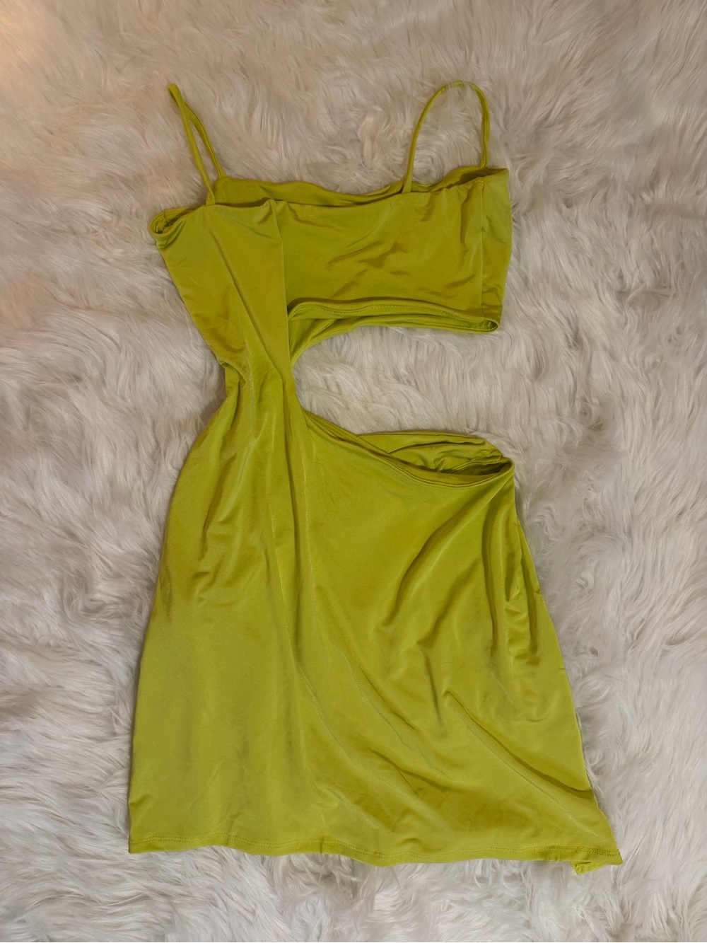 Windsor Chartreuse Cutout Bodycon Mini Dress - Picture 9 of 13